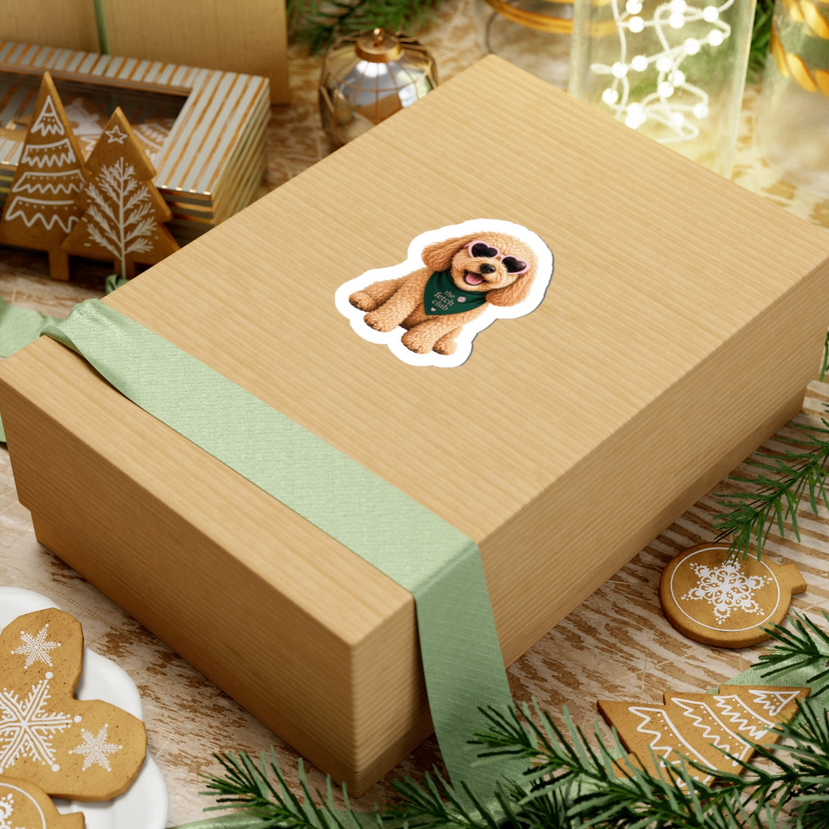 The Fetch Mascot Dog Sticker | Cute Pup with Heart Sunglasses