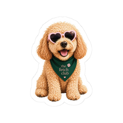The Fetch Mascot Dog Sticker | Cute Pup with Heart Sunglasses