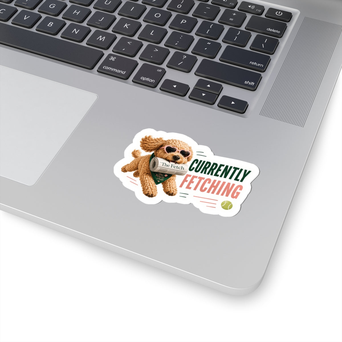 Currently Fetching Dog Sticker | The Fetch Goldendoodle Vinyl Decal
