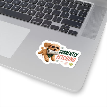 Currently Fetching Dog Sticker | The Fetch Goldendoodle Vinyl Decal