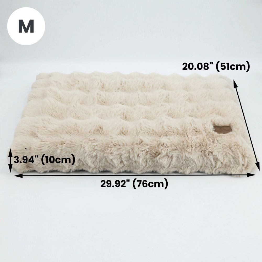Beige dog bed with measurements medium size