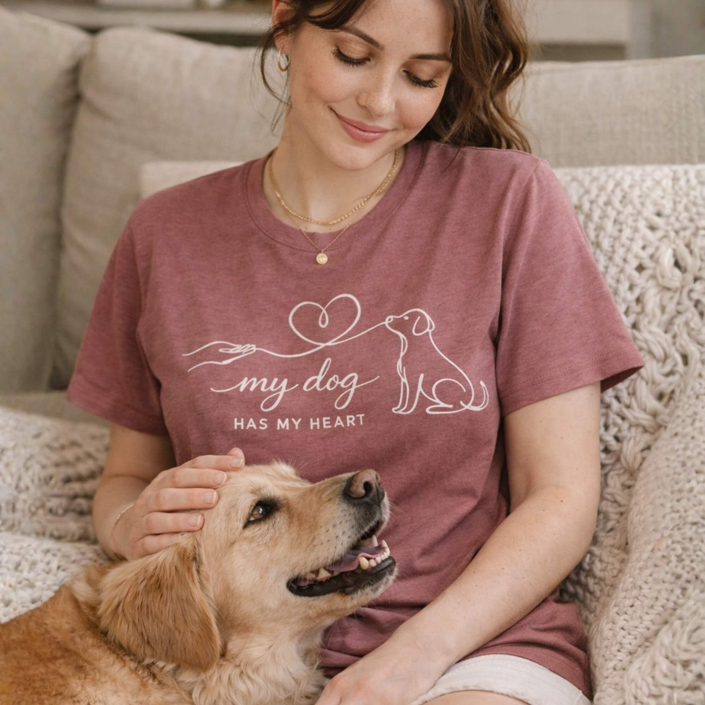 My Dog Has My Heart™ — Essential Tee dog lover tee lifestyle photo