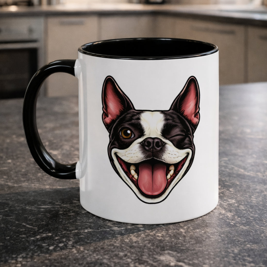 Zevinity dog lover mug in a warm home setting